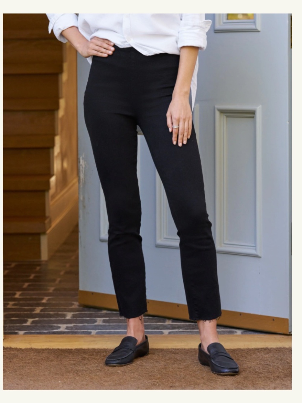 Frank & Eileen Derry Illusion Black Pull-On Jeans Size 27